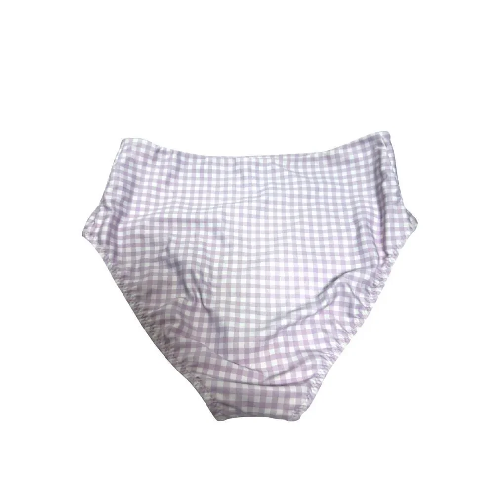 Minnow Purple Gingham High Rise Bikini Bottoms Women’s Size M